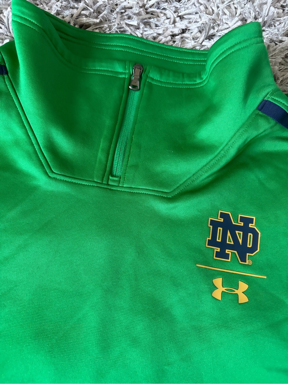 Under Armour Bright Green Notre Dame Zip-Up Sweatshirt 3XL